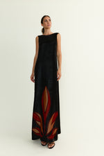 Load image into Gallery viewer, Eleni Black Flower Dress