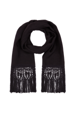 Load image into Gallery viewer, Black bobbin lace shawl made on a handmade loom