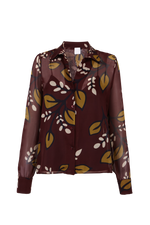 Cargar imagen en el visor de la Galería, Camisa Diane Nocturno Burdeos Chiffon