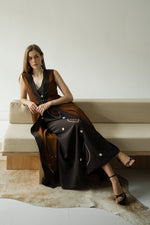 Load image into Gallery viewer, Vestido Ginger Ovalos Choco