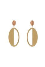 Load image into Gallery viewer, Ivory Gold Oval Earrings
