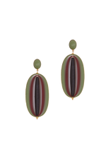Load image into Gallery viewer, Oval Earrings Constellations Green