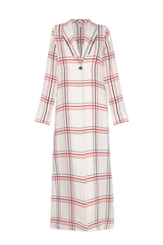 Violet Checkered White Duster