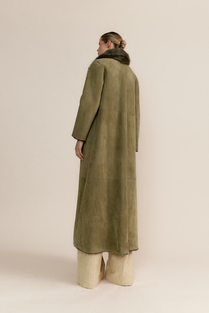 Abrigo Maxi Boyfriend Combi Verde Militar