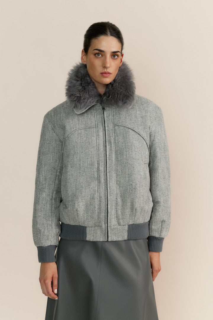 Bomber Kate Gris Anis Arcade