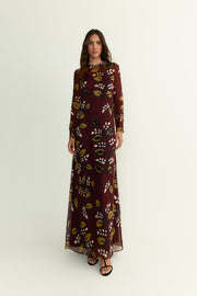 Vestido Claire Nocturno Burdeos