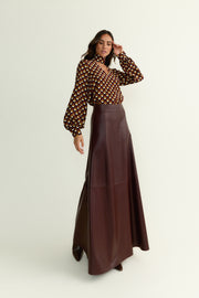 Falda Diandra Napa Burdeos