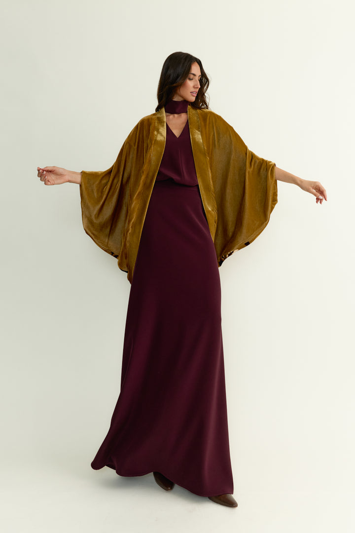 Kimono Velvet Bouquet Mostaza