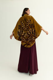 Kimono Velvet Bouquet Mostaza