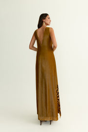 Vestido Eleni Bouquet Mostaza