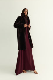 Abrigo Boyfriend Burdeos Borrego