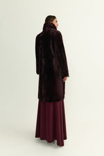 Load image into Gallery viewer, Abrigo Boyfriend Burdeos Borrego
