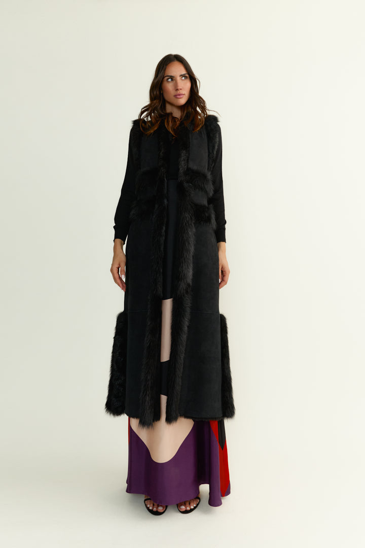 Chaleco Maxi Eve Negro