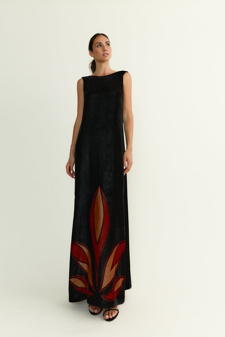 Vestido Eleni Flor Negro