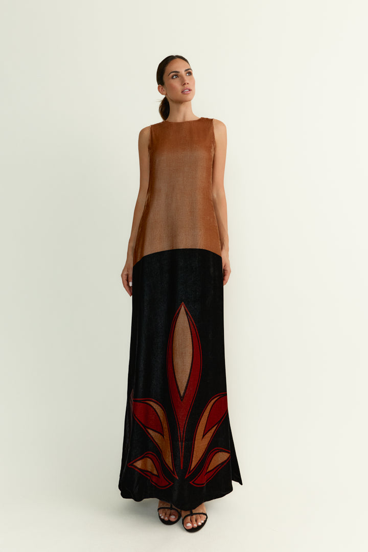 Vestido Eleni Flor Bicolor