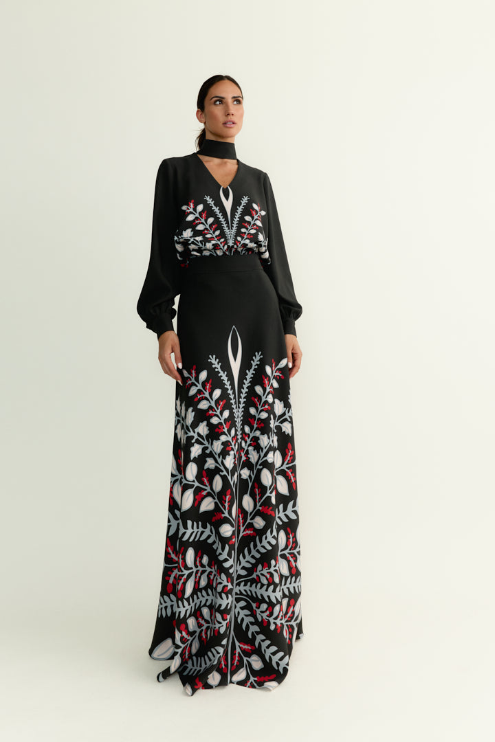 Diandra Skirt Bouquet Black