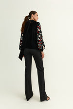 Load image into Gallery viewer, Lily Blouse Bouquet Black Velvet
