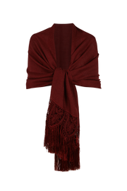 Chal de encaje de bolillos y tejido realizado en telar artesanal caldera oscuro