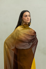 Chal Chiffon Olive - Amarillo y Marron