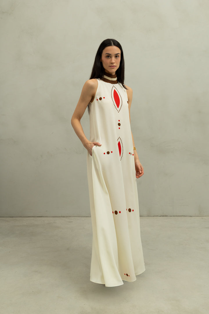Vestido Kom - Ovalos Beige
