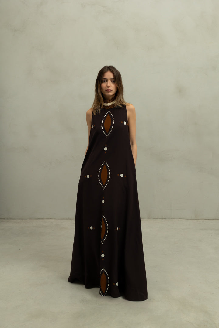 Vestido Kom - Ovalos Choco