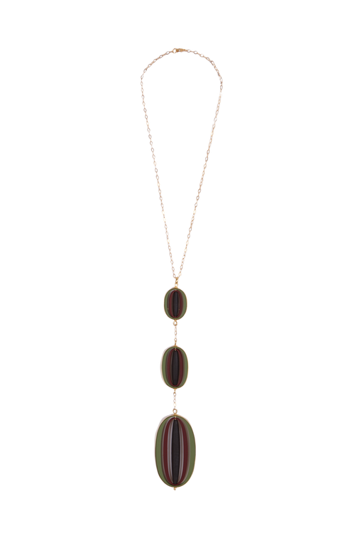 Green Constellations Oval Pendant
