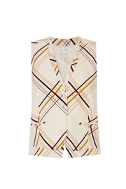 Chaleco Bianca Cuadros Malibu Beige