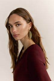 Ivory Gold Oval Earrings