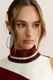 Malayan Blue Silver Oval Earrings