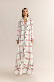 Violet Checkered White Duster