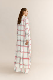 Violet Checkered White Duster