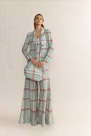 Blazer Lauren Cuadros Gris