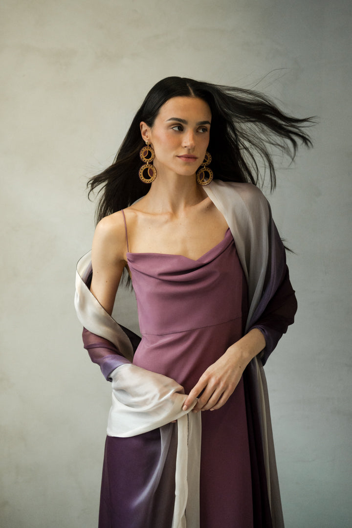 Chal Chiffon Malibu Morado -Blanco
