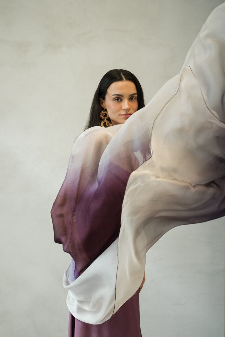 Chal Chiffon Malibu Morado -Blanco