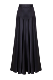 Diandra Black Silk Double Layer Skirt