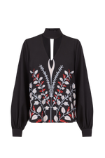 Load image into Gallery viewer, Francesca Blouse Bouquet Black

