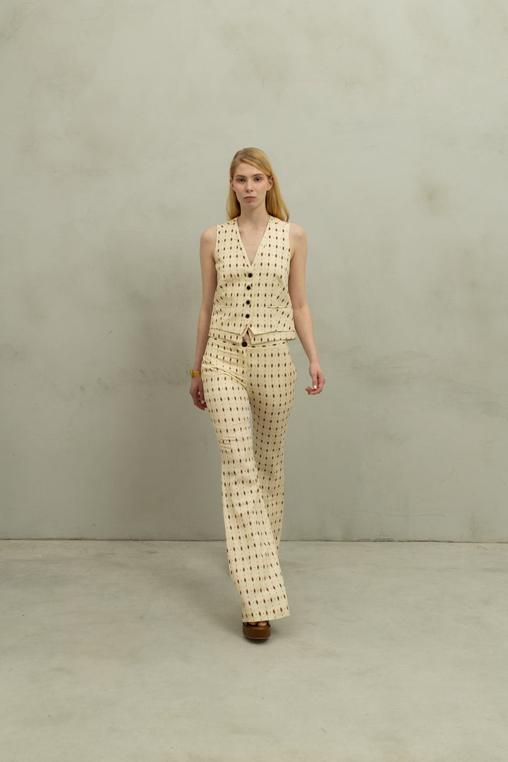 Chaleco Bianca Ovalos Beige
