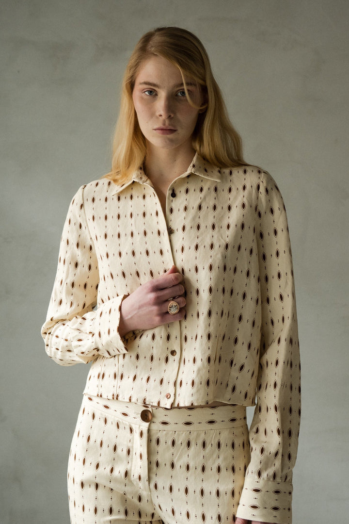 Camisa Nicola Ovalos Beige
