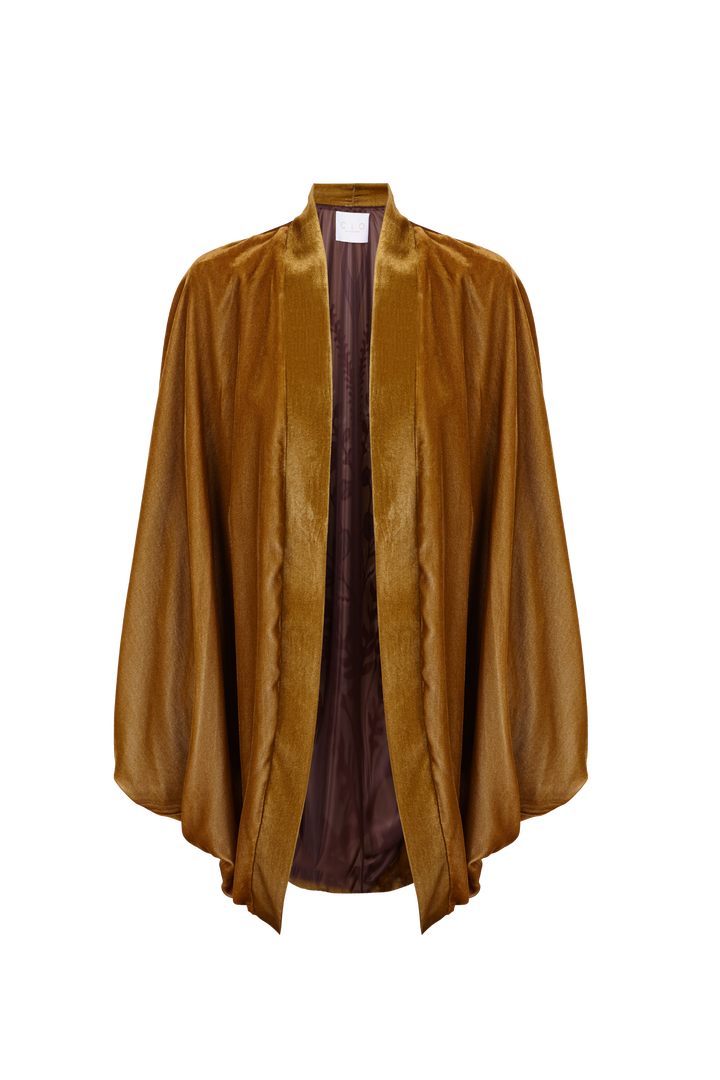 Kimono Velvet Bouquet Mostaza