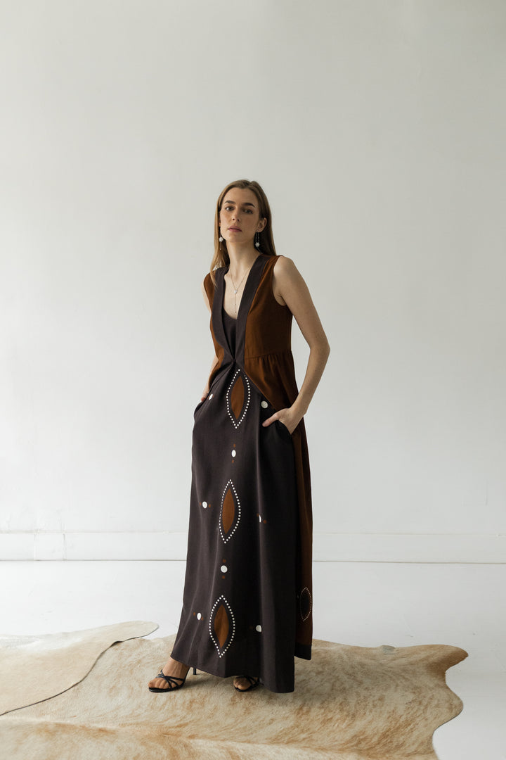 Vestido Ginger Ovalos Choco