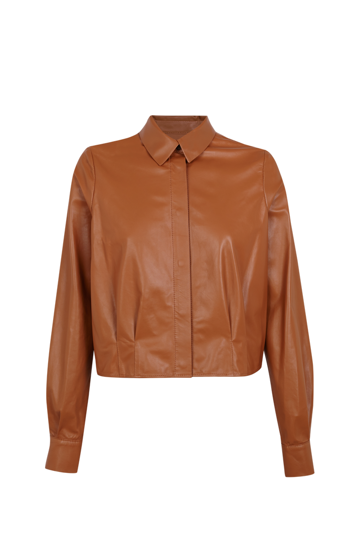 Camisa Nicola  Cognac Napa