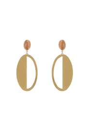 Ivory Gold Oval Earrings