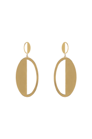 Gold Oval Earrings