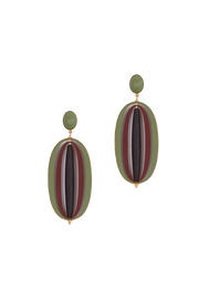 Pendientes Oval Constelaciones Verde