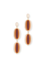 Pendientes dobles Oval Constelaciones Marfil Naranja