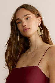 Purple Gold Oval Earrings