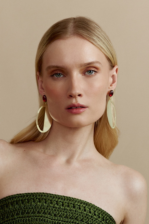 Pendientes Óvalos Granate Gold