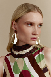 Garnet Gold Oval Earrings