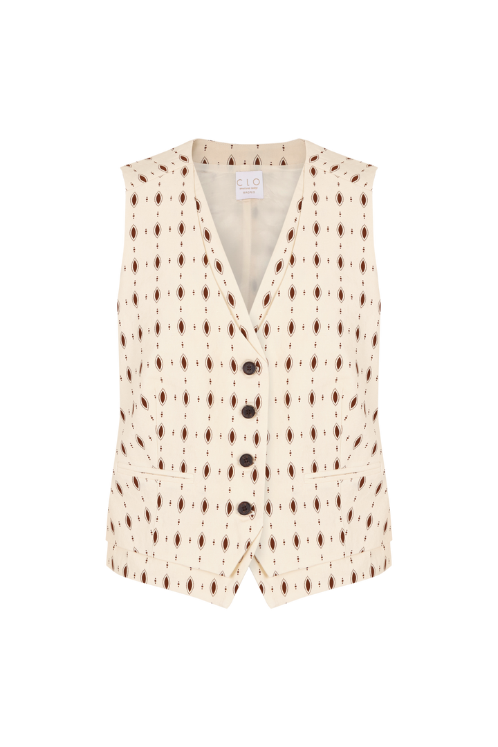 Chaleco Bianca Ovalos Beige