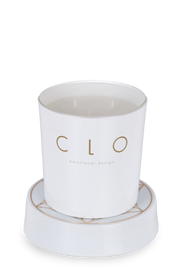 Vela blanca 3 mechas de Peonía y Talco